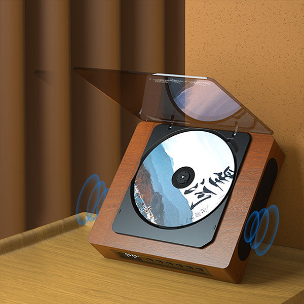 "Retro CD-Player mit Bluetooth, Type-C Anschluss; nostalgisches Design, LCD-Display, kompakt für jeden Raum."