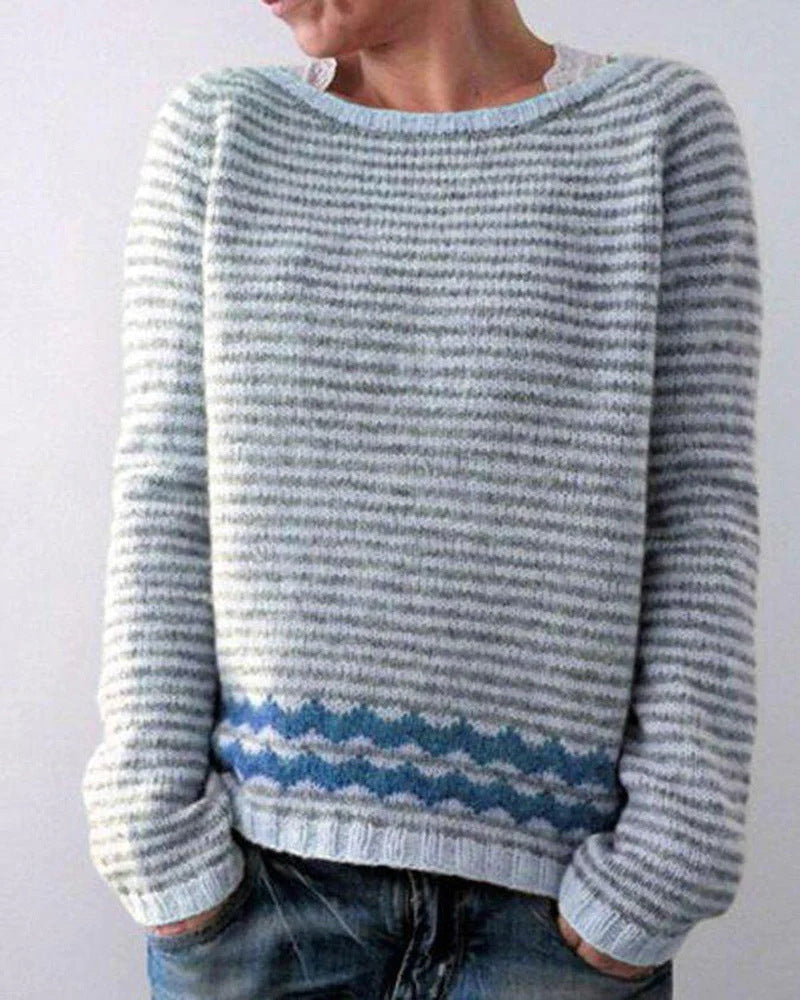 "Retro Damenpullover, zeitloser Stil, weich, elegant, in Beige, mit Vintage-Design, ideal für den Alltag und besondere Anläss