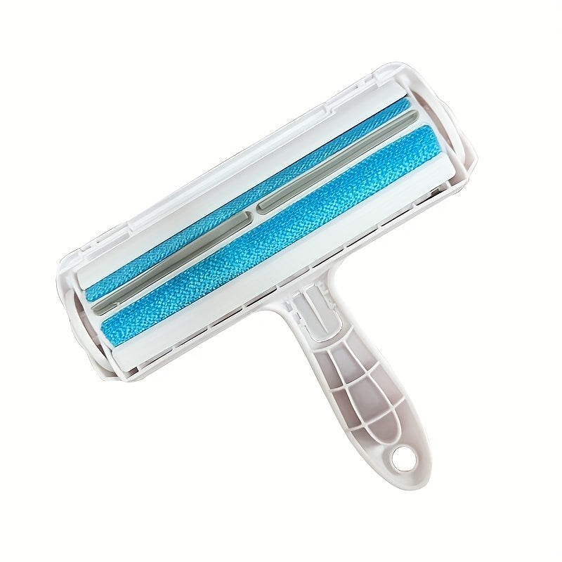 Reusable pet hair lint remover with self-cleaning base, ideal for furniture, clothing, and car interior cleaning.