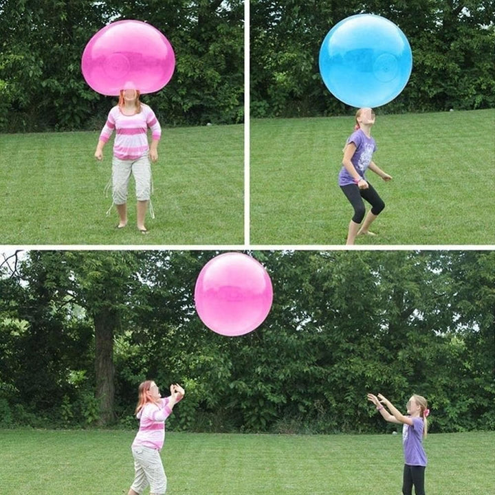 "Riesiger, bunter Bubble-Ball im Freien, ideal für Kinder und Erwachsene, vielseitig einsetzbar."
