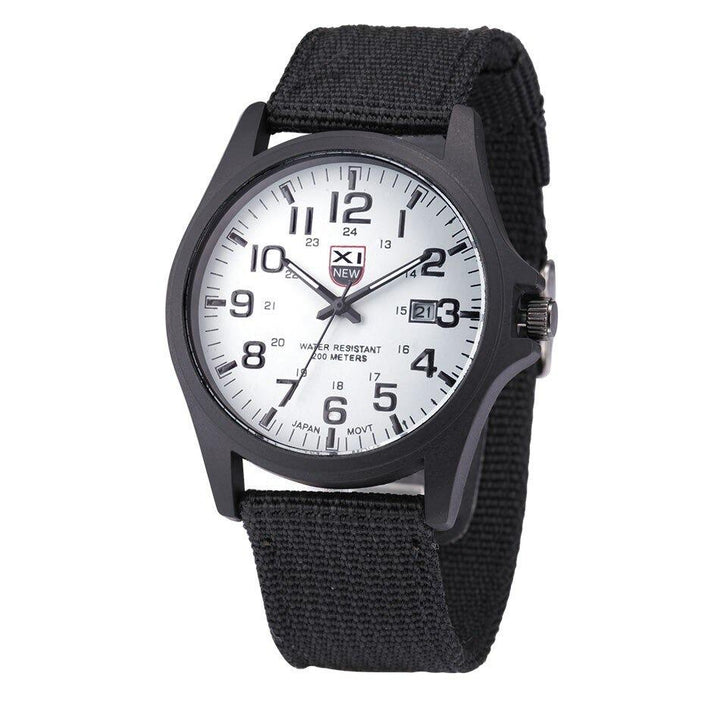Robuste taktische Armee Uhr mit Edelstahlgehäuse, Silikonarmband, in Schwarz. Ideal für Outdoor-Aktivitäten.