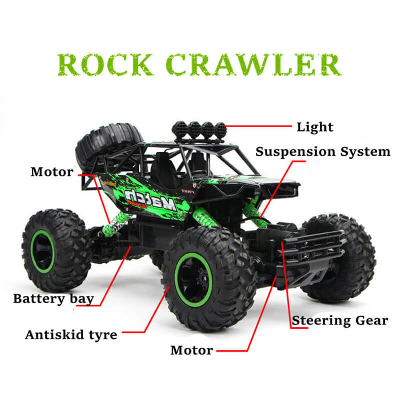 "Robustes RC Auto Monstertruck, 4x4 Offroad Rock Crawler, ferngesteuertes Fahrzeug mit Hi-Q-Gummirädern, 2,4 GHz Technologie"