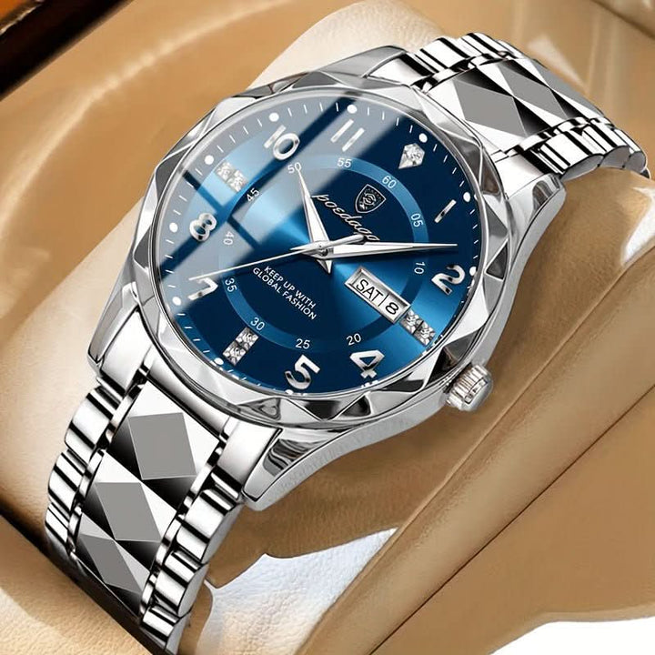 Close-up of a durable Men's Sports Watch, showing intricate dial details and rugged construction.