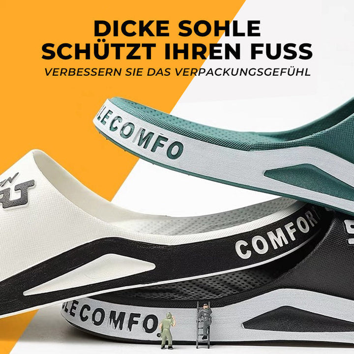 "Rutschfeste und atmungsaktive unisex Sportsandalen, stilvoll zweifarbig in Gelb+Schwarz, perfekt für aktive Tage."