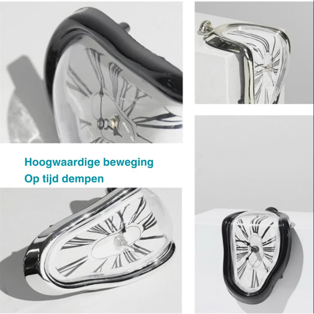 "Salvador Dali schmelzende Uhr mit surrealistischem Design, inspiriert von Dalis Gemälde, für Kunstliebhaber geeignet."