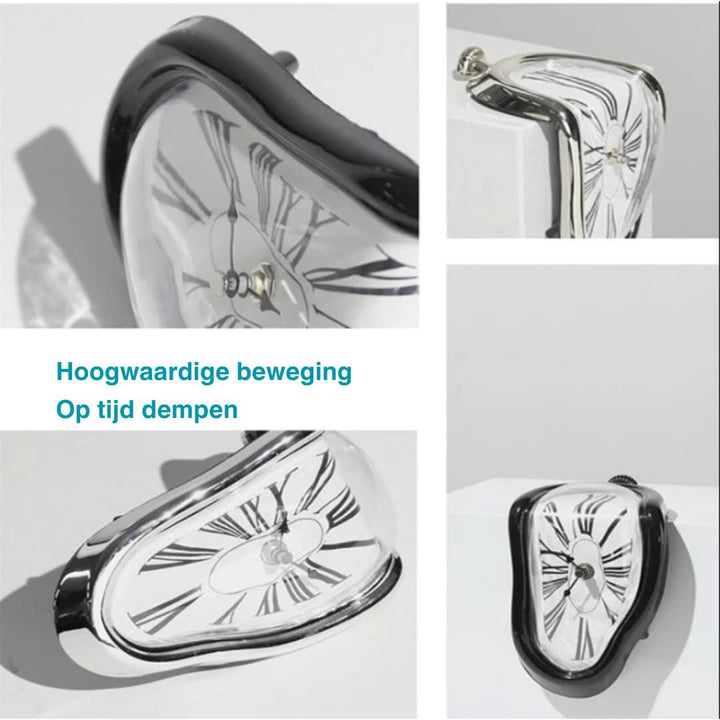 "Salvador Dali schmelzende Uhr mit surrealistischem Design, inspiriert von Dalis Gemälde, für Kunstliebhaber geeignet."