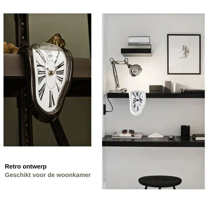 "Salvador Dali schmelzende Uhr mit surrealistischem Design, inspiriert von Dalis Gemälde, für Kunstliebhaber geeignet."