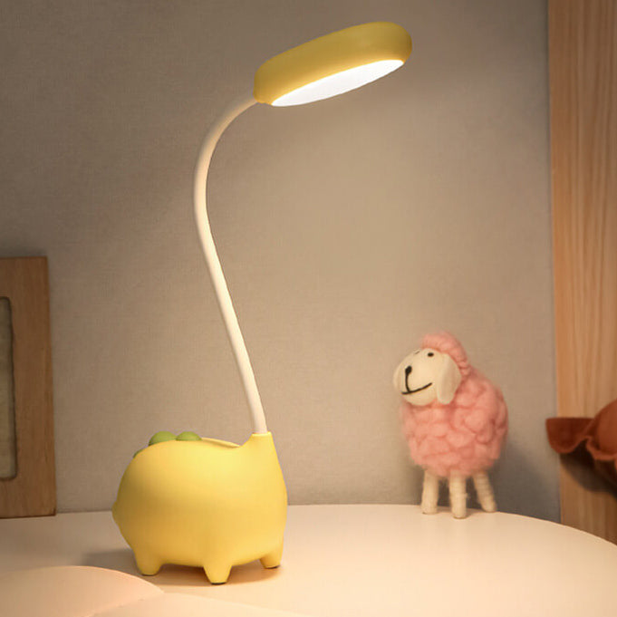 Sandsberg LED-Schreibtischlampe in Dinosaurier-Form, augenfreundlich, wiederaufladbar, ideal für Kinderzimmer.