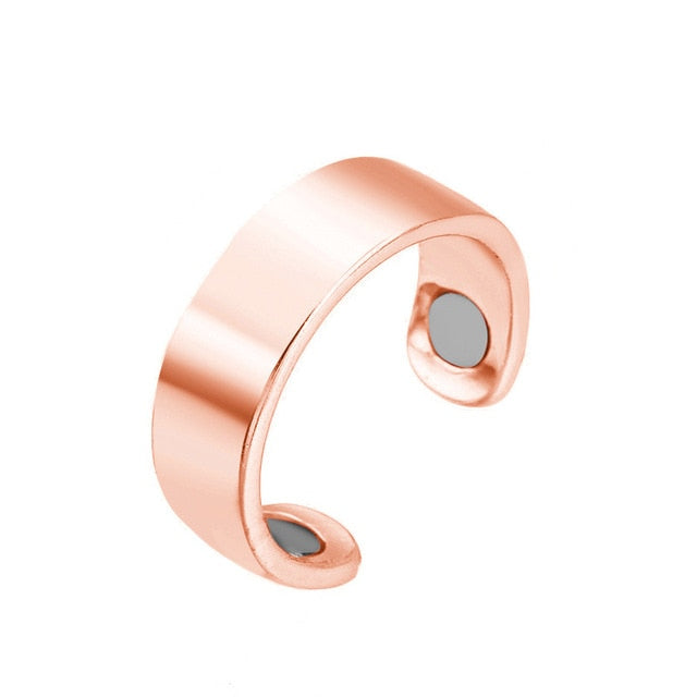 "Schnarch-Ring aus Titanium, elegantes Design in Rose Gold, verbessert die Atmung durch Akupressur, reduziert Schnarchen."