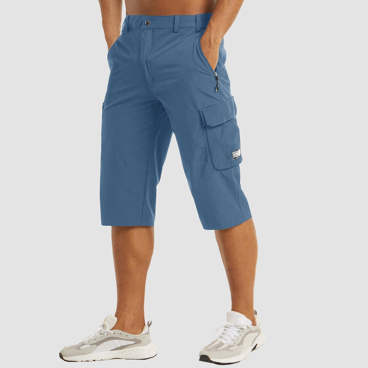 "Schnelltrocknende Herren Cargo Shorts, vielseitig, beige, mit vielen Taschen, ideal für Outdoor-Abenteuer und Komfort."
