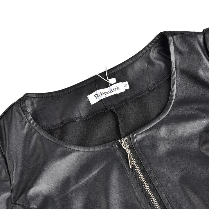 Schwarze Damen Lederjacke aus hochwertigem Leder, elegant und vielseitig einsetzbar, perfekte Passform, zeitloses Design.