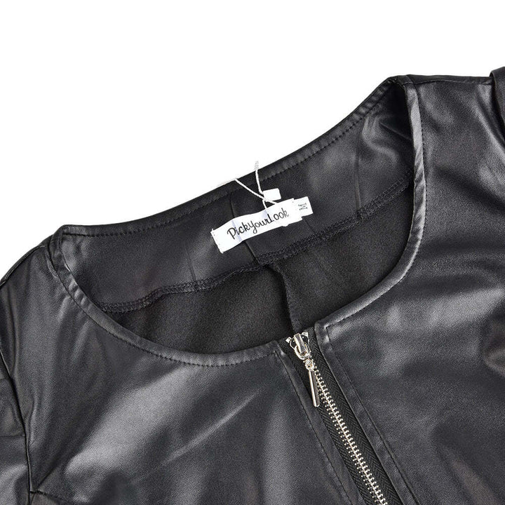 Schwarze Damen Lederjacke aus hochwertigem Leder, elegant und vielseitig einsetzbar, perfekte Passform, zeitloses Design.