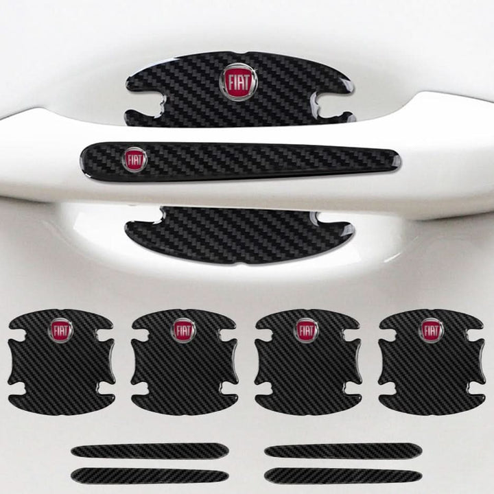 "Selbstklebendes Auto Türschutz Set im Carbon-Look mit universeller Passform und kratzfestem Design für effektiven Schutz."