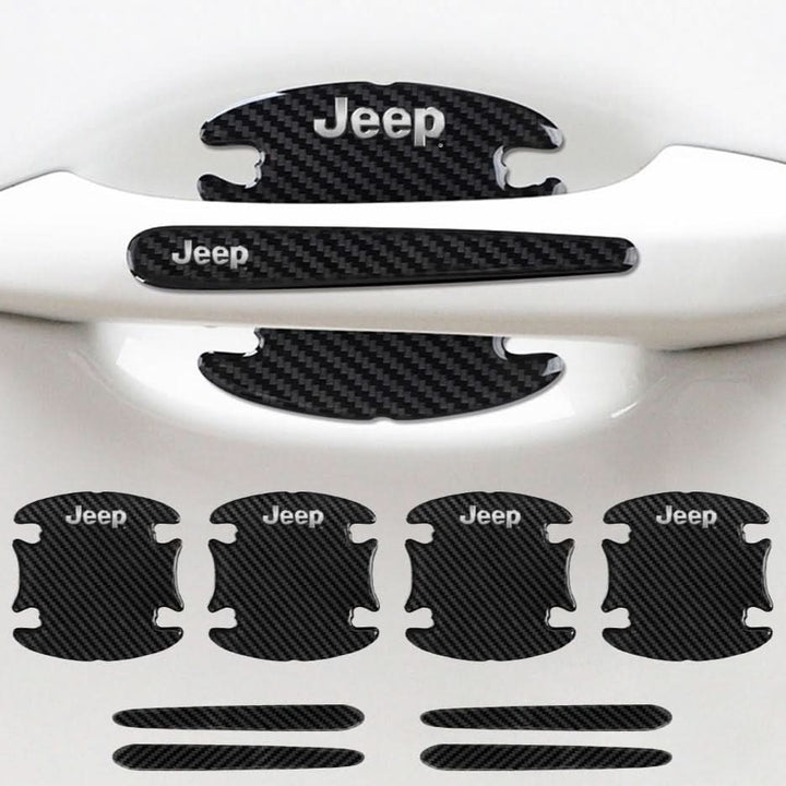 "Selbstklebendes Auto Türschutz Set im Carbon-Look mit universeller Passform und kratzfestem Design für effektiven Schutz."