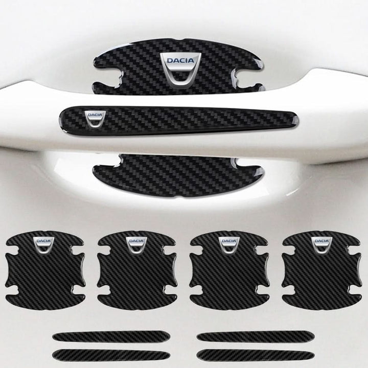 "Selbstklebendes Auto Türschutz Set im Carbon-Look mit universeller Passform und kratzfestem Design für effektiven Schutz."