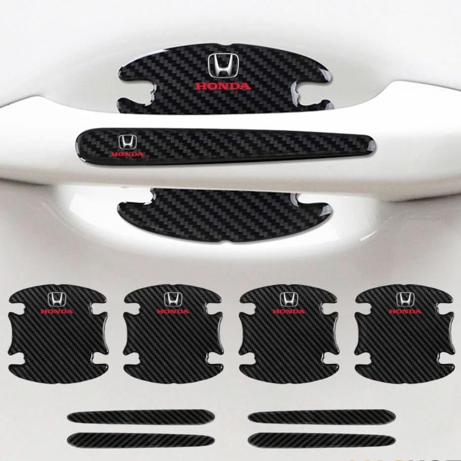 "Selbstklebendes Auto Türschutz Set im Carbon-Look mit universeller Passform und kratzfestem Design für effektiven Schutz."