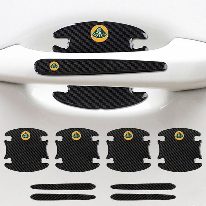 "Selbstklebendes Auto Türschutz Set im Carbon-Look mit universeller Passform und kratzfestem Design für effektiven Schutz."