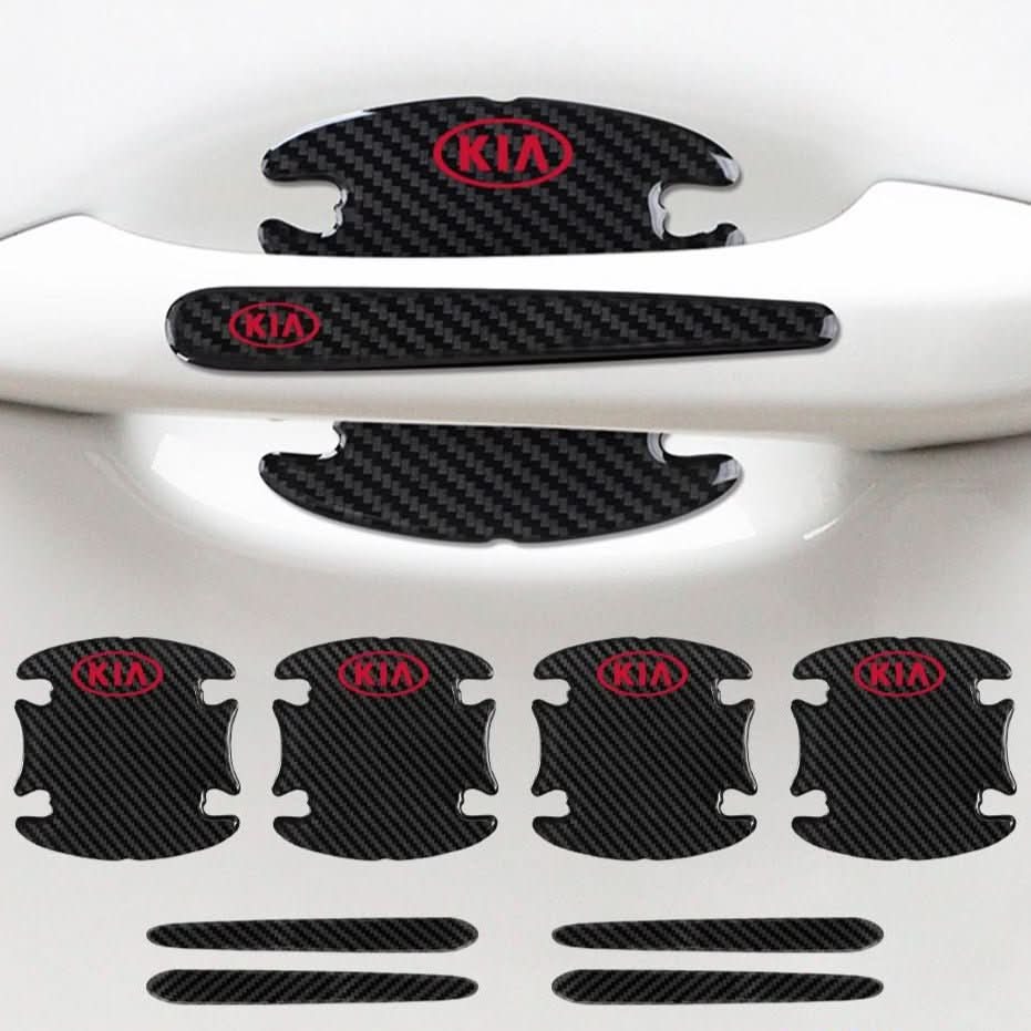 "Selbstklebendes Auto Türschutz Set im Carbon-Look mit universeller Passform und kratzfestem Design für effektiven Schutz."