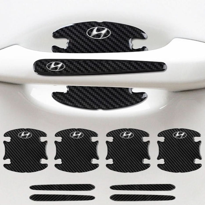 "Selbstklebendes Auto Türschutz Set im Carbon-Look mit universeller Passform und kratzfestem Design für effektiven Schutz."