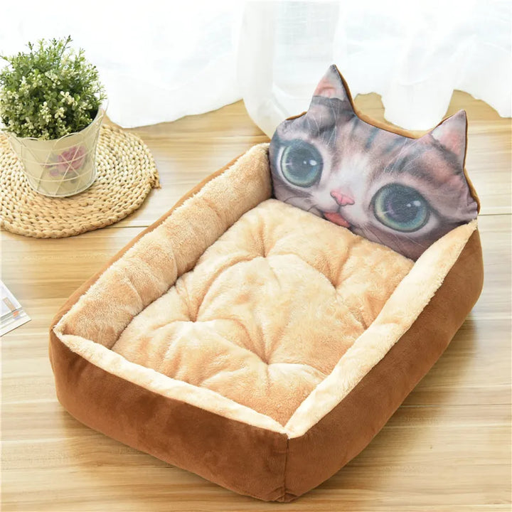 Cute tiger head pet bed, provides a cozy and secure spot for cats and small dogs