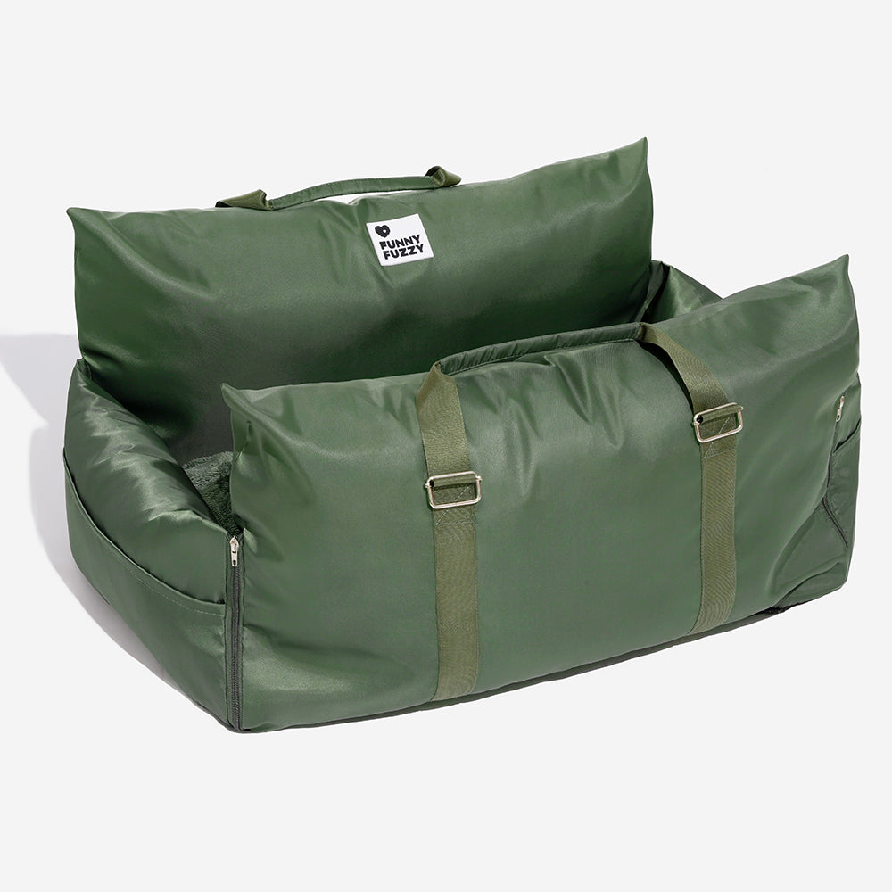 "Sicheres und wasserdichtes Hundeautositzbett mit Schutzkissen und Komfort, ideal für Reisen und leicht zu reinigen."