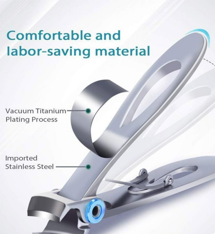 "Silberner Edelstahl-Nagelknipser mit ergonomischem Griff, ideal für dicke Nägel, bietet präzises und müheloses Schneiden."