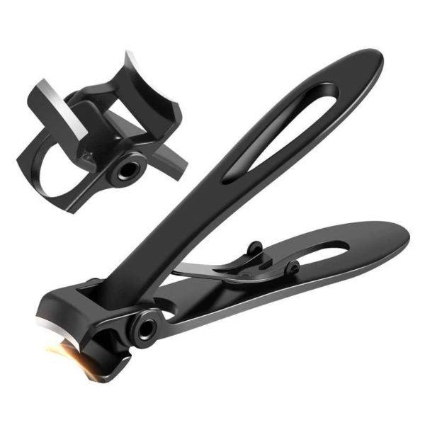 "Silberner Edelstahl-Nagelknipser mit ergonomischem Griff, ideal für dicke Nägel, bietet präzises und müheloses Schneiden."