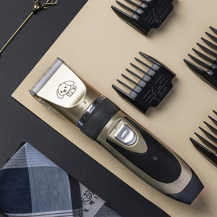Ergonomic cordless dog grooming clippers, quiet operation for stress-free pet hair trimming