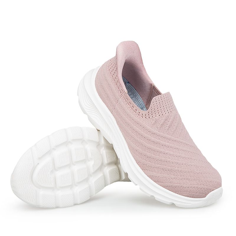 "Slip On Sneaker Damen, bequemer Anti-Schmerz Schlupfschuh, lila, gepolsterte Einlegesohle, rutschfest, ohne Schnürsenkel"