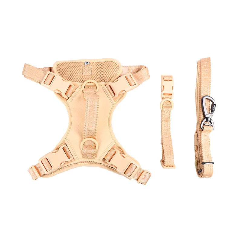 Padded dog harness for small breeds with cute daisy design, ensures comfort and security