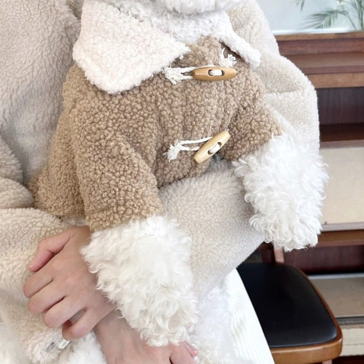 Comfortable pet clothing: plush-lined bear dog coat for warmth in winter