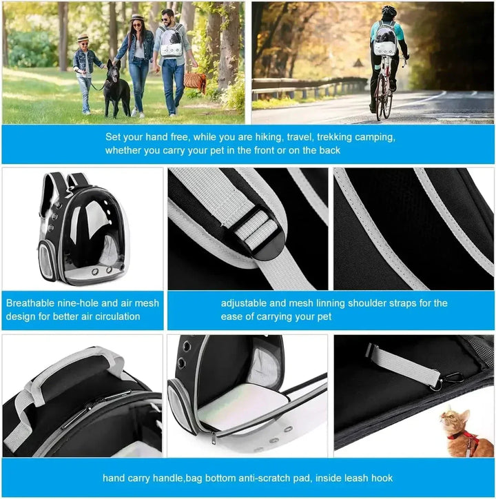High-quality pet backpack carrier for small cats and dogs, ideal for safe car-based pet transport.