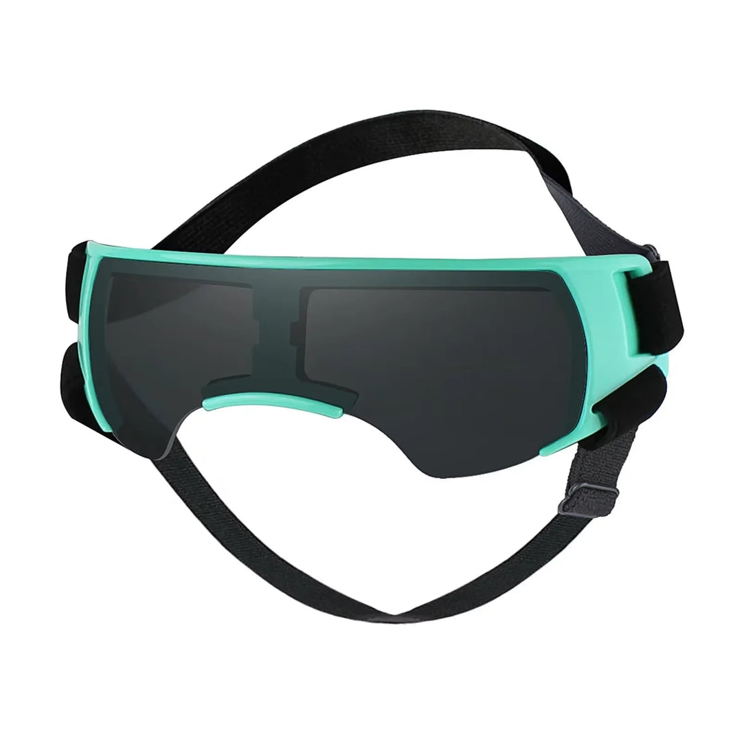 Small pet sunglasses, designer dog goggles providing UV protection & comfort for outdoor adventures.