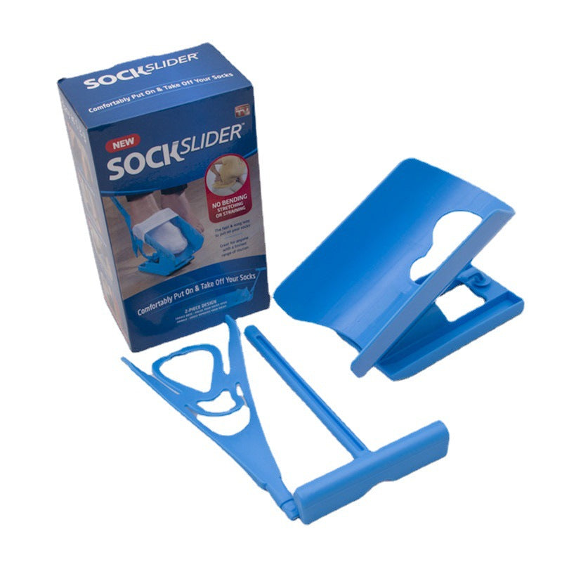 "Socken Anzieh Hilfe für Senioren in ergonomischem Design, perfekt für müheloses Anziehen ohne Bücken."