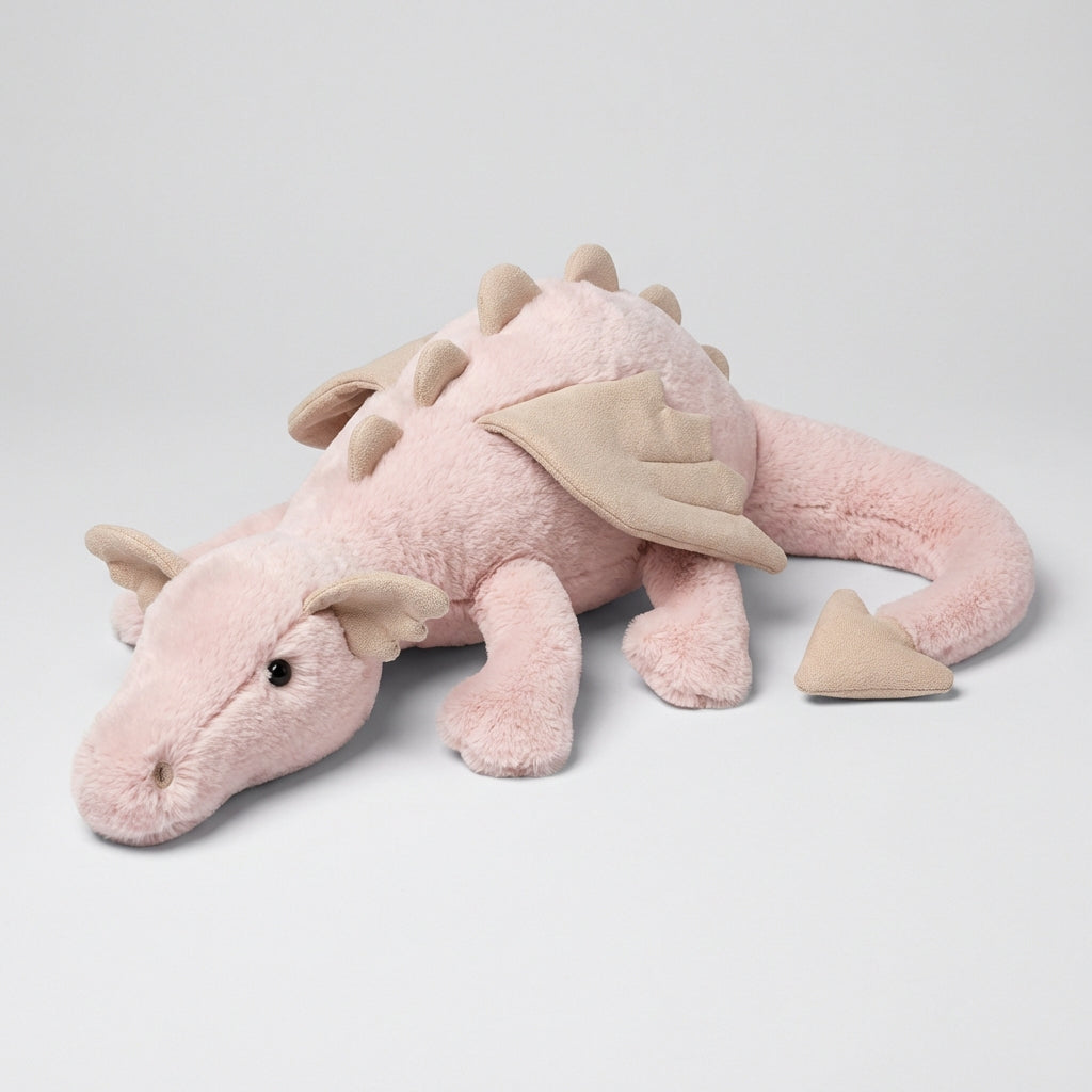 Cuddly plush dragon toy, a soft stuffed animal perfect for toddlers & children's imaginative play & nursery comfort.