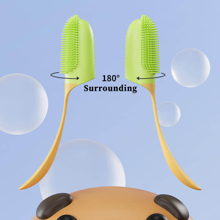Pet finger toothbrush, a key pet grooming supply for dog and cat dental health and clean teeth.