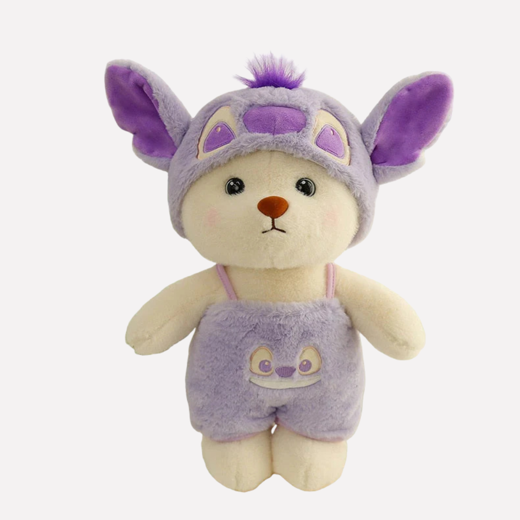 Fluffy plush bear toy, a cuddly playtime pal for kids' adventures & imaginative play.
