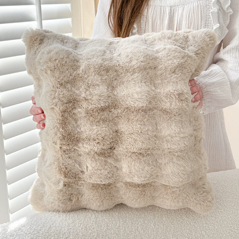 Thick reversible plush sofa cushion, practical couch cover providing extra comfort and decor