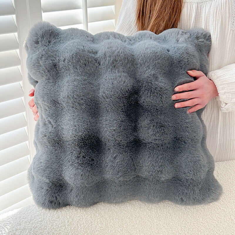 Elegant reversible plush sofa cushion, a soft brown couch cover, ideal for any living room setup