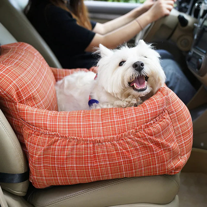 Soft cat carrier for airline travel, featuring secure and comfy interior.