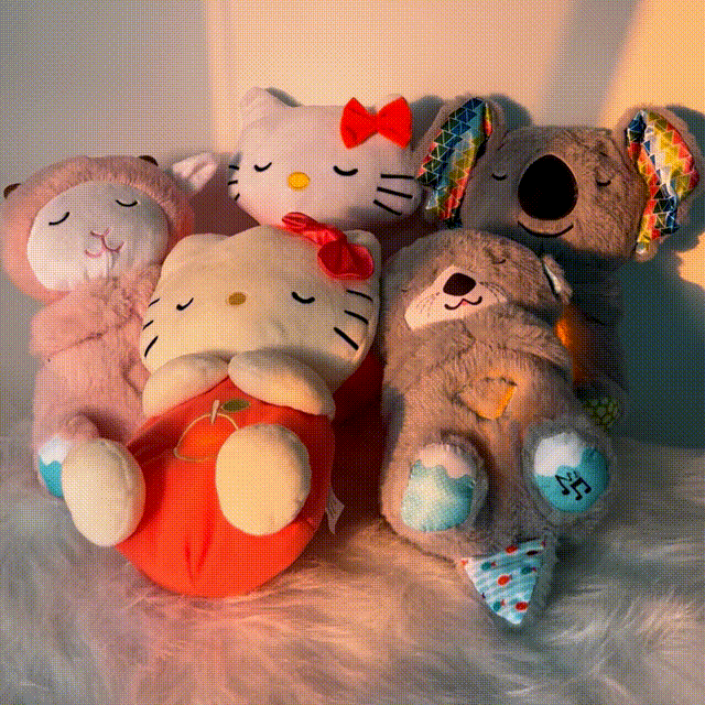 Soft unisex calming cuddle toy for adults & kids, offering relaxation & stress relief with its plush design.