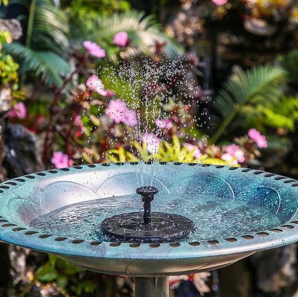 Outdoor garden decor: solar bird bath fountain pump, no electricity needed pond pump