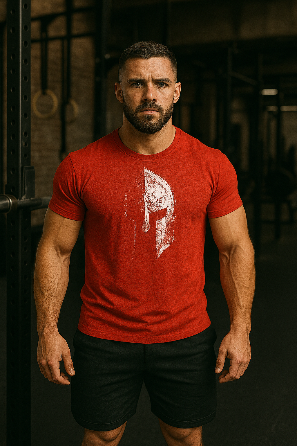 "Sportliches Herren Fitness T-Shirt, atmungsaktiv, körpernah, in Grau, perfektes Training-Top für maximale Bewegungsfreiheit.