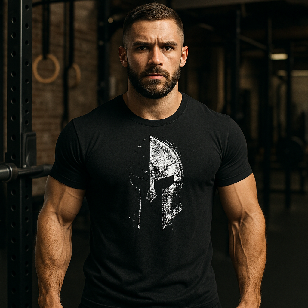 "Sportliches Herren Fitness T-Shirt, atmungsaktiv, körpernah, in Grau, perfektes Training-Top für maximale Bewegungsfreiheit.
