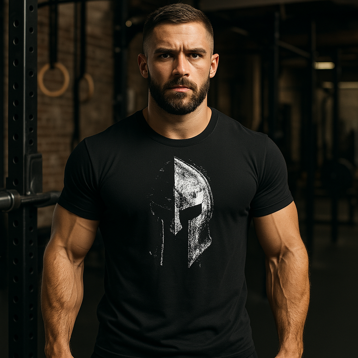 "Sportliches Herren Fitness T-Shirt, atmungsaktiv, körpernah, in Grau, perfektes Training-Top für maximale Bewegungsfreiheit.