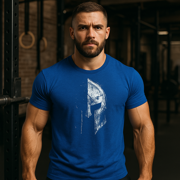 "Sportliches Herren Fitness T-Shirt, atmungsaktiv, körpernah, in Grau, perfektes Training-Top für maximale Bewegungsfreiheit.