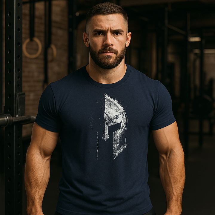 "Sportliches Herren Fitness T-Shirt, atmungsaktiv, körpernah, in Grau, perfektes Training-Top für maximale Bewegungsfreiheit.