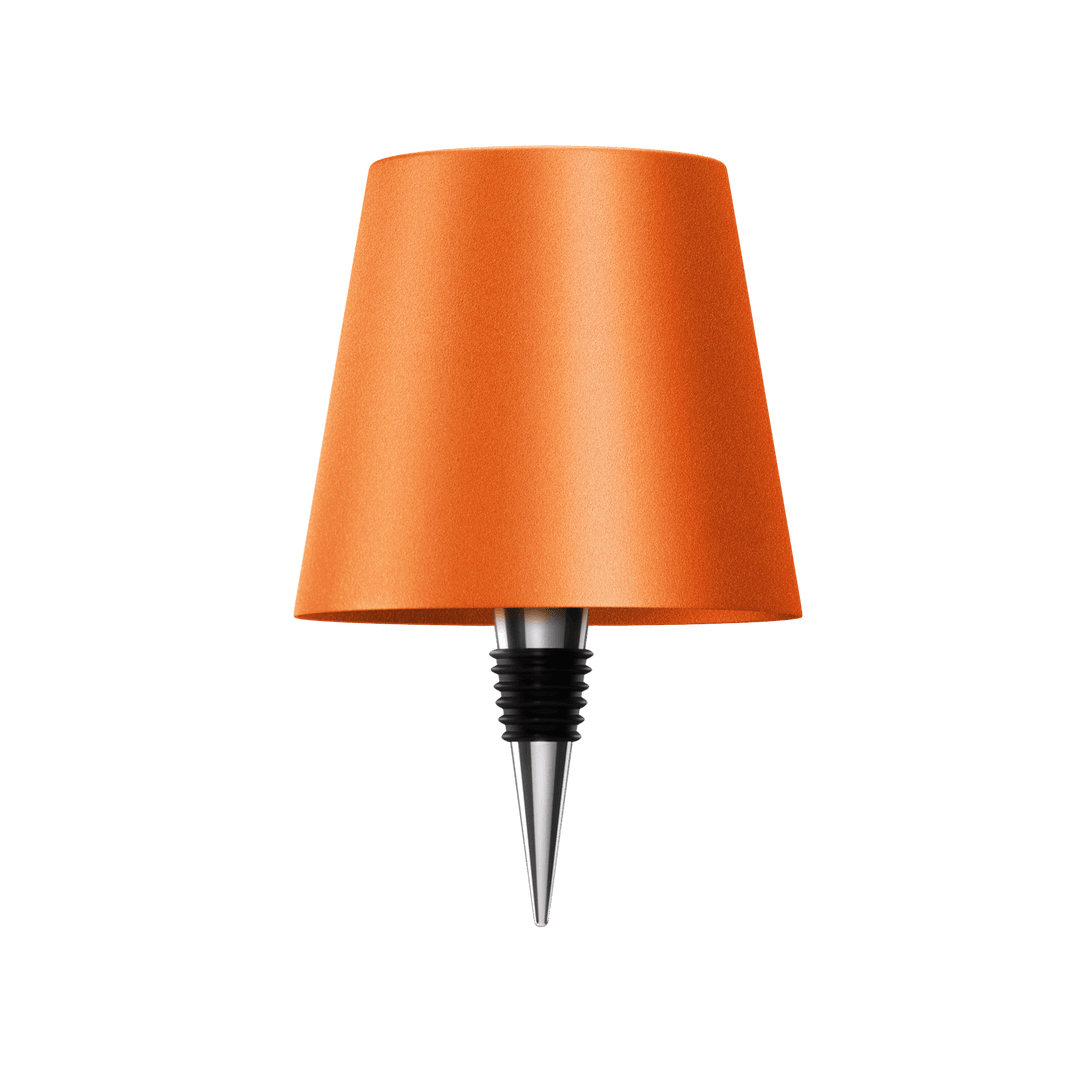 Stilvolle LED-Tischlampe in Flaschenform mit warmem Licht, kabellos, wiederaufladbar, ideal für nachhaltiges Wohndesign.