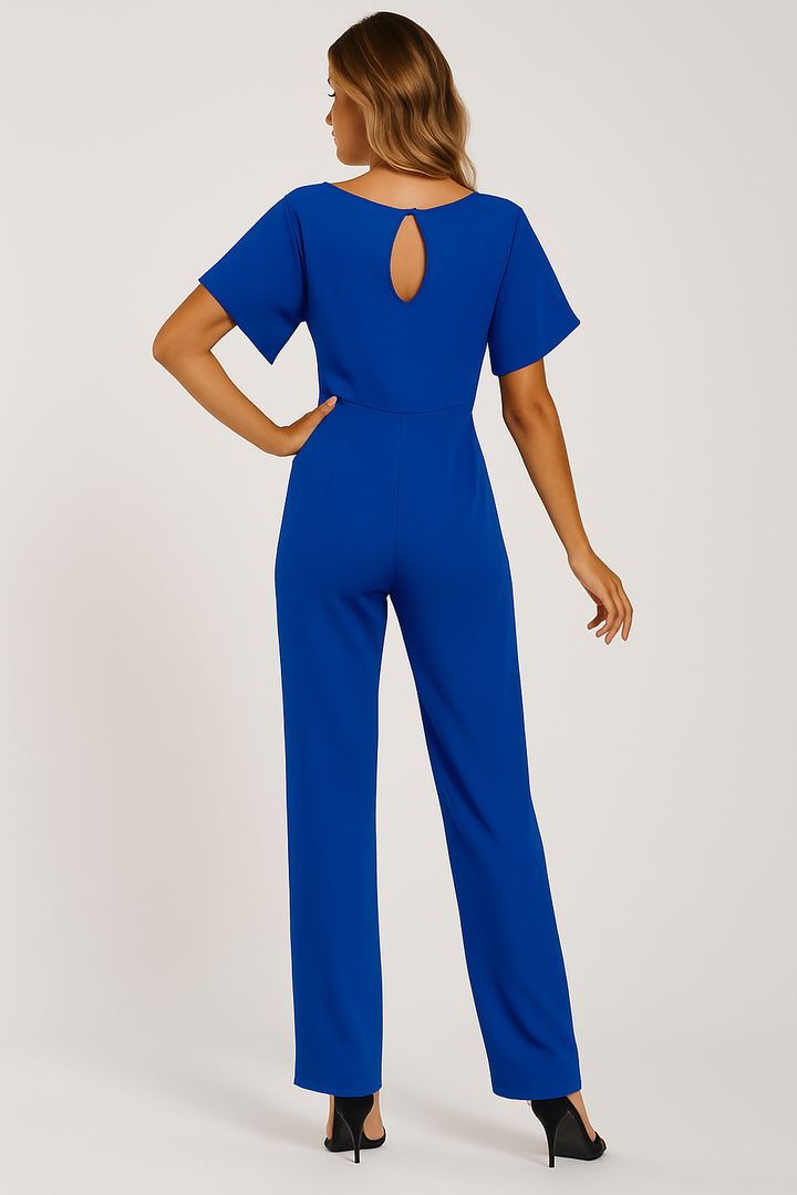 Stilvoller Damen-Jumpsuit mit Krawatten-Gürtel, fließendem Stoff, schmeichelhafter Passform, ideal für alle Anlässe.