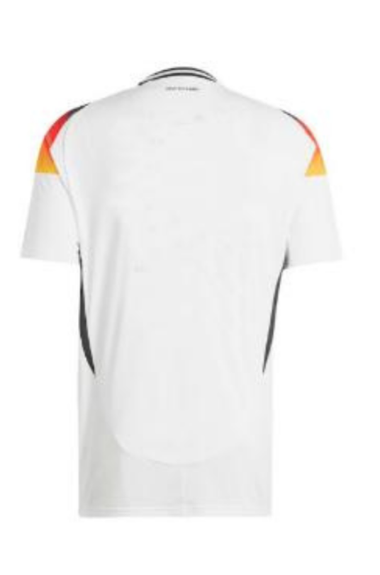 "Stilvolles Herren Fußballtrikot Deutschland Euro 2024, nostalgisches Design, bunter Kragen und Ärmel, atmungsaktives Materia